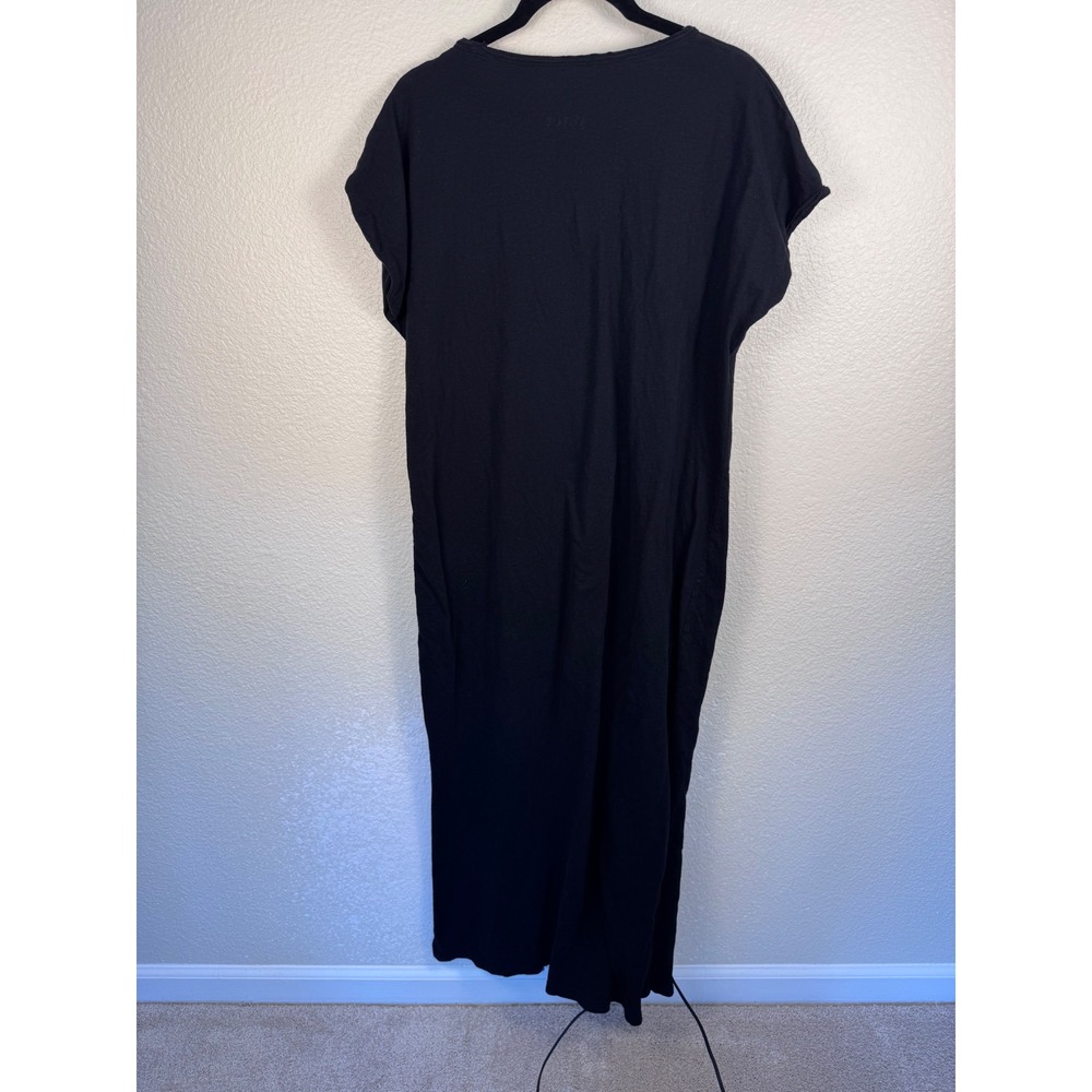 Pact Organic Cotton V-Neck Maxi Dress Women Large Black Short Sleeve Capsule - Picture 3 of 8